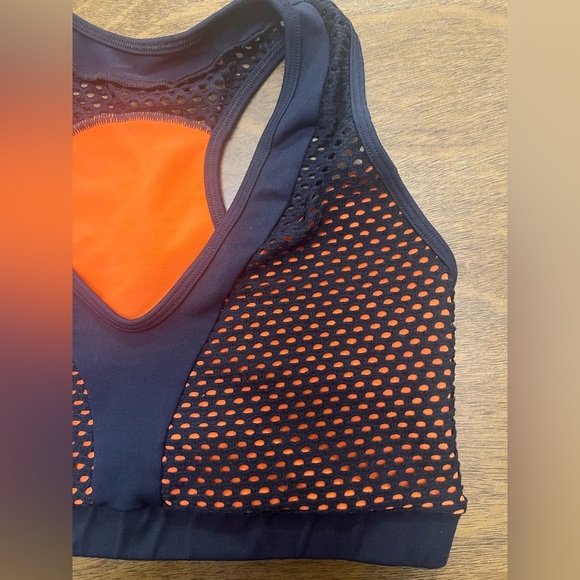 Women Cross back Sports Bra Size Small Orange Black D’Moniky (0383) - Picture 4 of 8